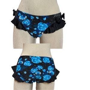 COPY - HOT TOPIC Gorgeous Black Blue and Polka Dot Bikini Size S/M.